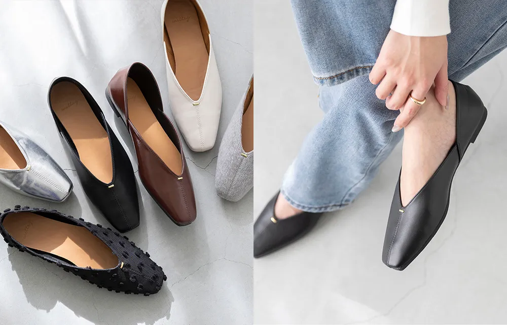 フラットヒールパンプス