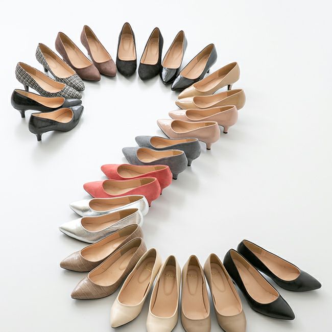 menue (メヌエ) ポインテッドトゥ 5cm ミドルヒールパンプス 送料無料