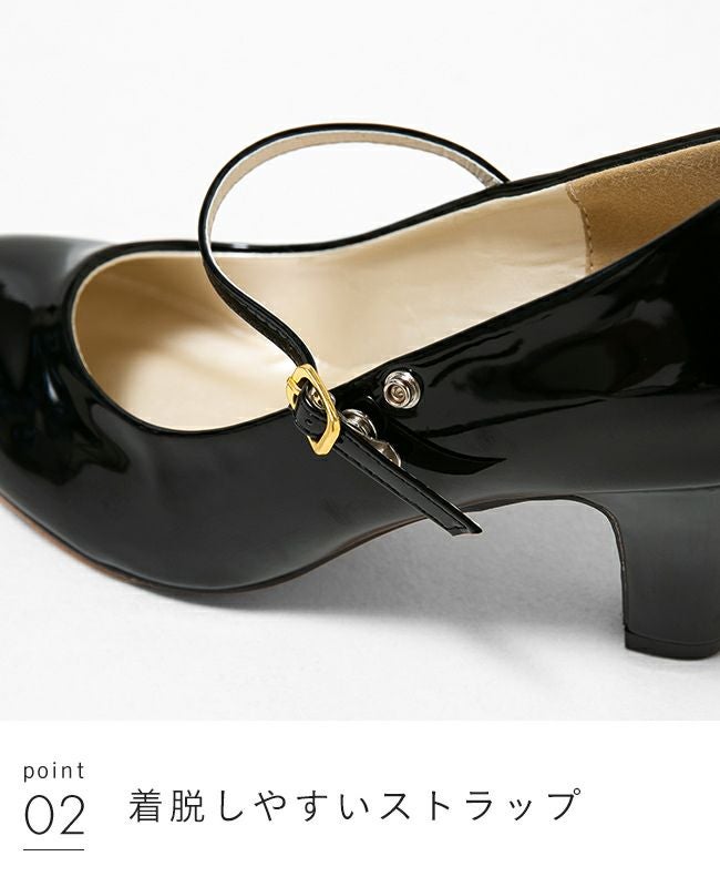 flune（フリューン） キレイめ ラウンドトゥ ストラップ パンプス