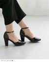menue（メヌエ） アンクルストラップ付 ポインテッドトゥ 7.5cmヒールパンプス