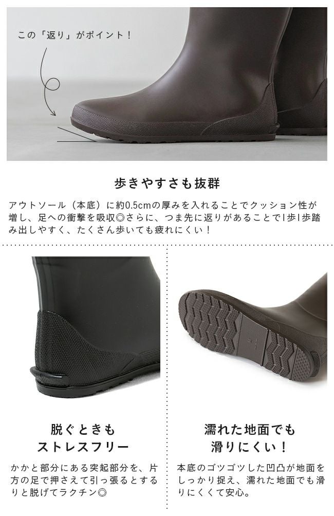 menue（メヌエ） 完全防水！折りたたんで持ち歩ける！パッカブルレインブーツ