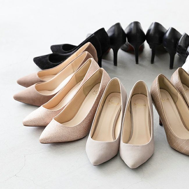 menue（メヌエ） 8cmヒール ポインテッドトゥパンプス