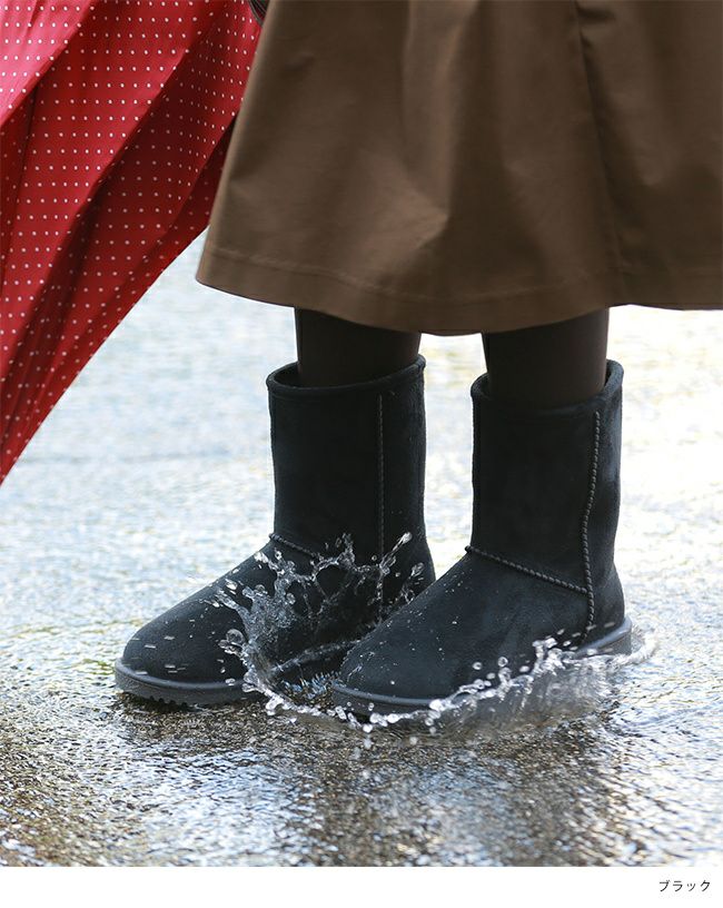 完全防水 ムートンブーツ風 レインブーツ 送料無料 | welleg