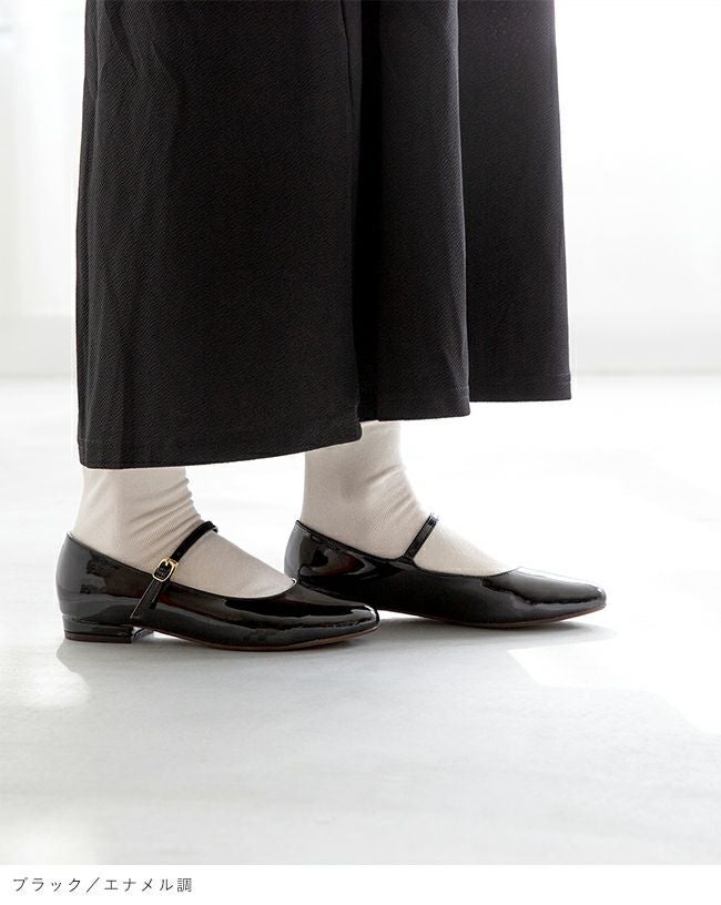 menue (メヌエ) 3素材 ストラップ ローヒール パンプス 送料無料