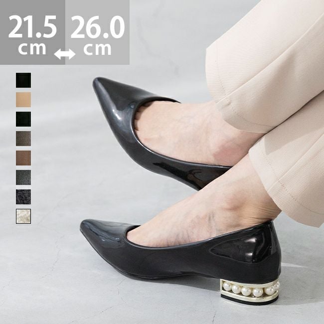 menue（メヌエ） ヒールコンシャス パールモチーフ ポインテッドトゥ