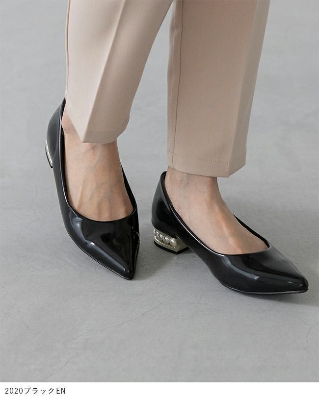 未使用級　PELLICO CUORE デュエ　ポインテッドトゥ パンプス menue（メヌエ） ヒールコンシャス パールモチーフ ポインテッドトゥ