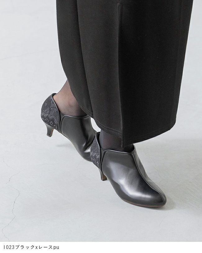 menue（メヌエ） バイカラー サイドゴア ブーティ 5cmヒール