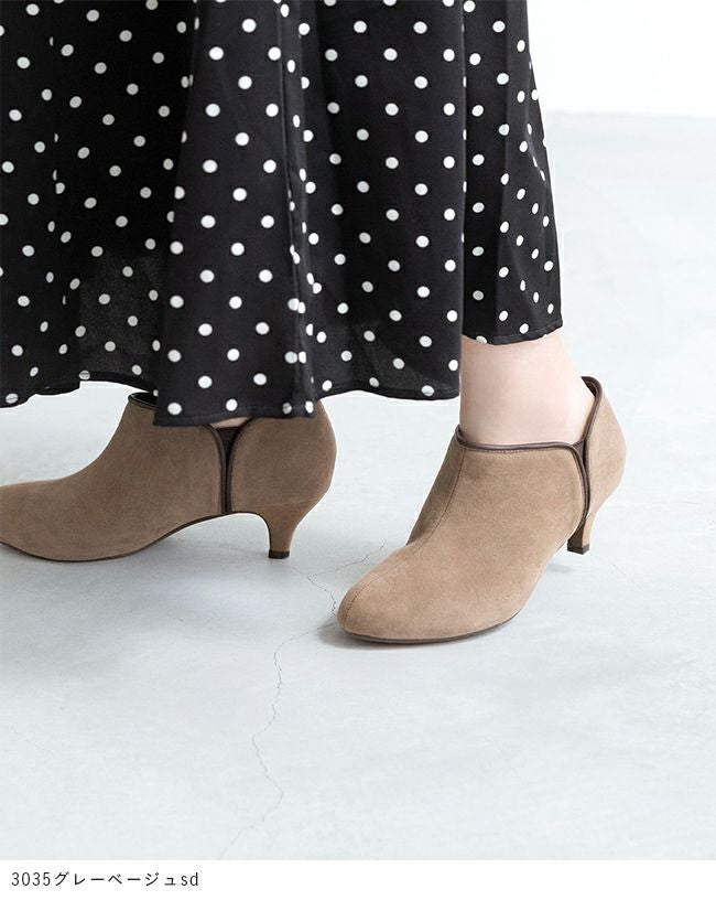 menue（メヌエ） バイカラー サイドゴア ブーティ 5cmヒール