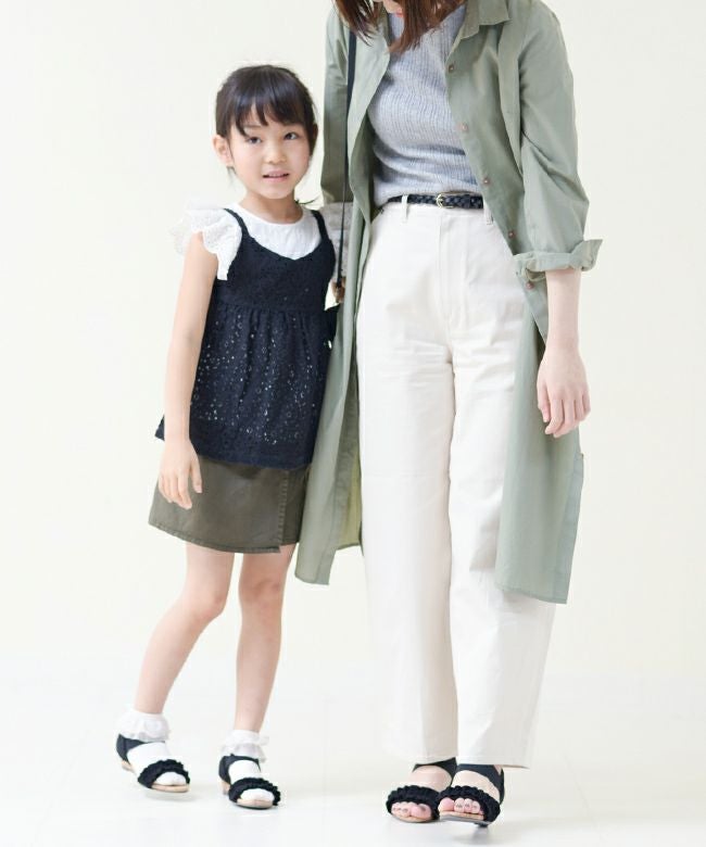 menue（メヌエ）  コルク巻き ゴムストラップ キッズサンダル送料無料