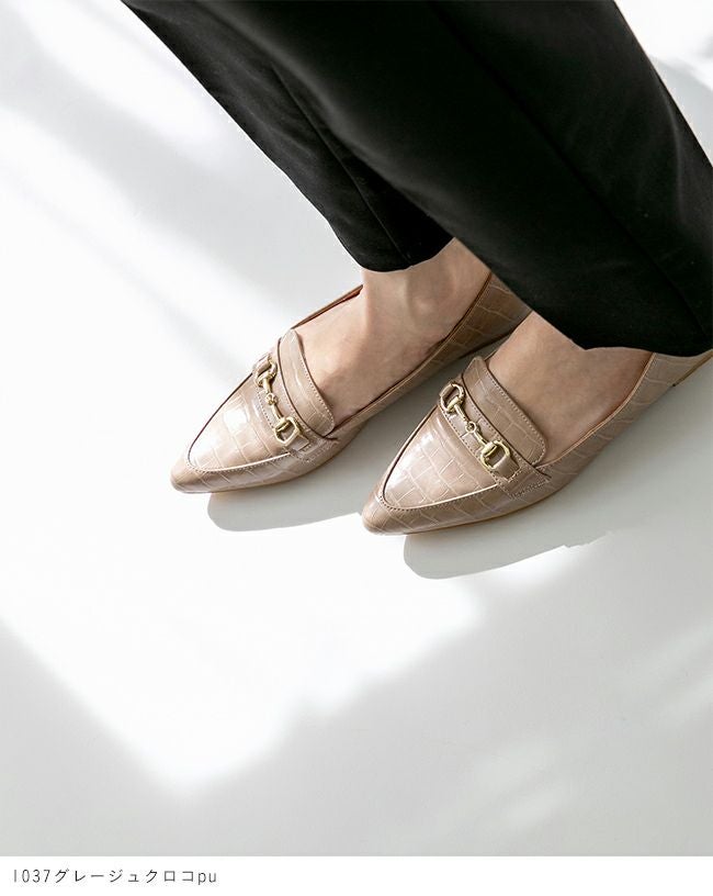 menue (メヌエ) ポインテッドトゥローファーパンプス 送料無料