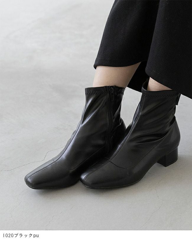 menue (メヌエ) スクエアトゥストレッチブーツ
