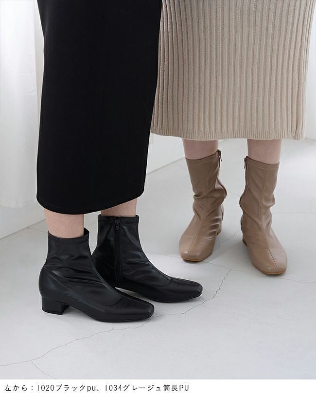 menue (メヌエ) スクエアトゥストレッチブーツ