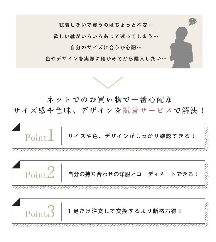 試着チケット 対象商品最大4点にチケット1点 クレジットカード決済のみ