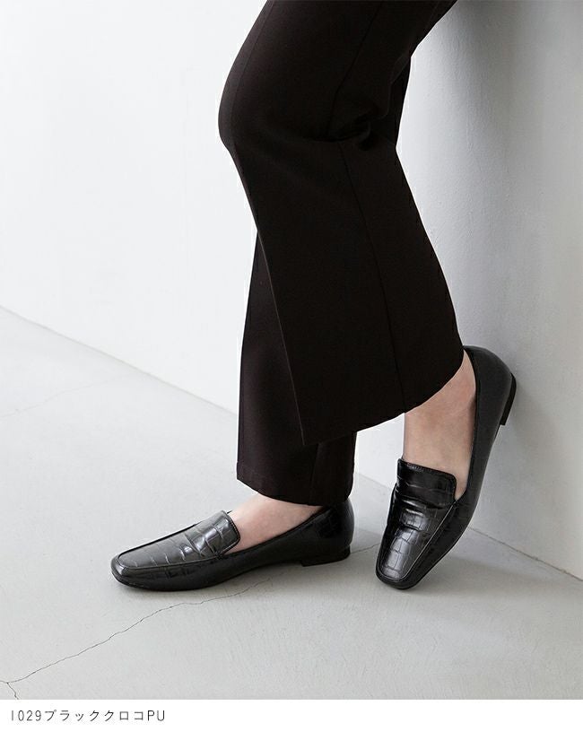 menue（メヌエ） スクエアトゥフラットローファー 送料無料 | welleg