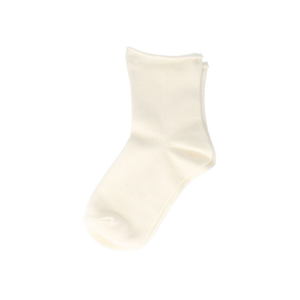 日本製 履き口くるっとクルー丈靴下