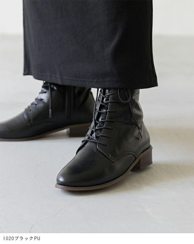 menue（メヌエ） レースアップ ミドルブーツ