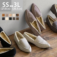 menue (メヌエ) ポインテッドトゥフェイクムートンローファー