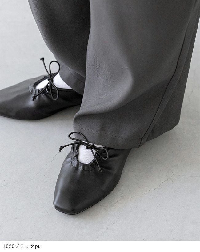 menue(メヌエ) リボンギャザーフラットシューズ