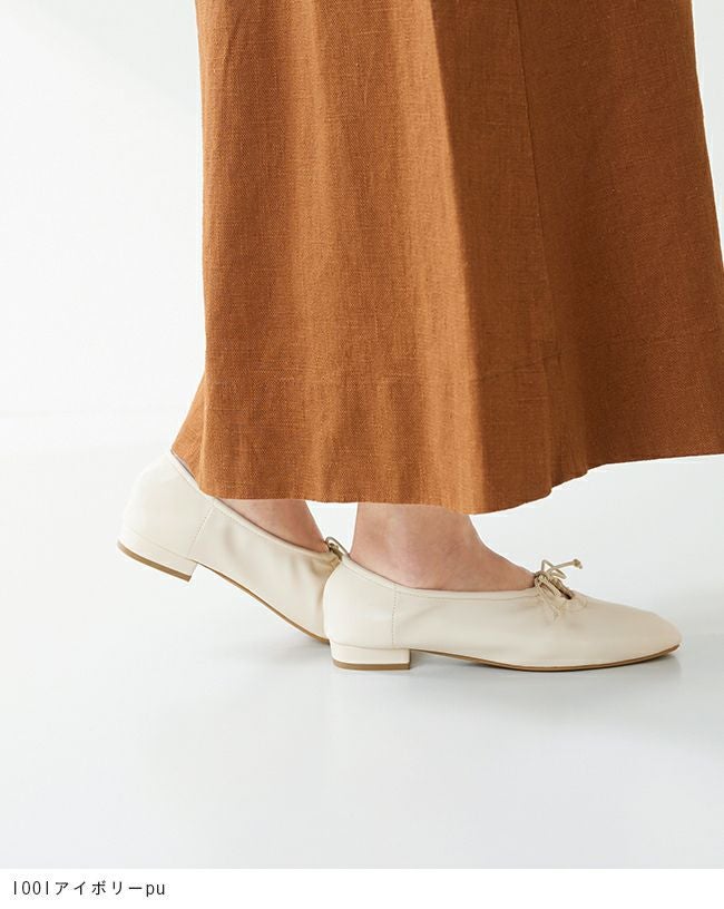menue(メヌエ) リボンギャザーフラットシューズ