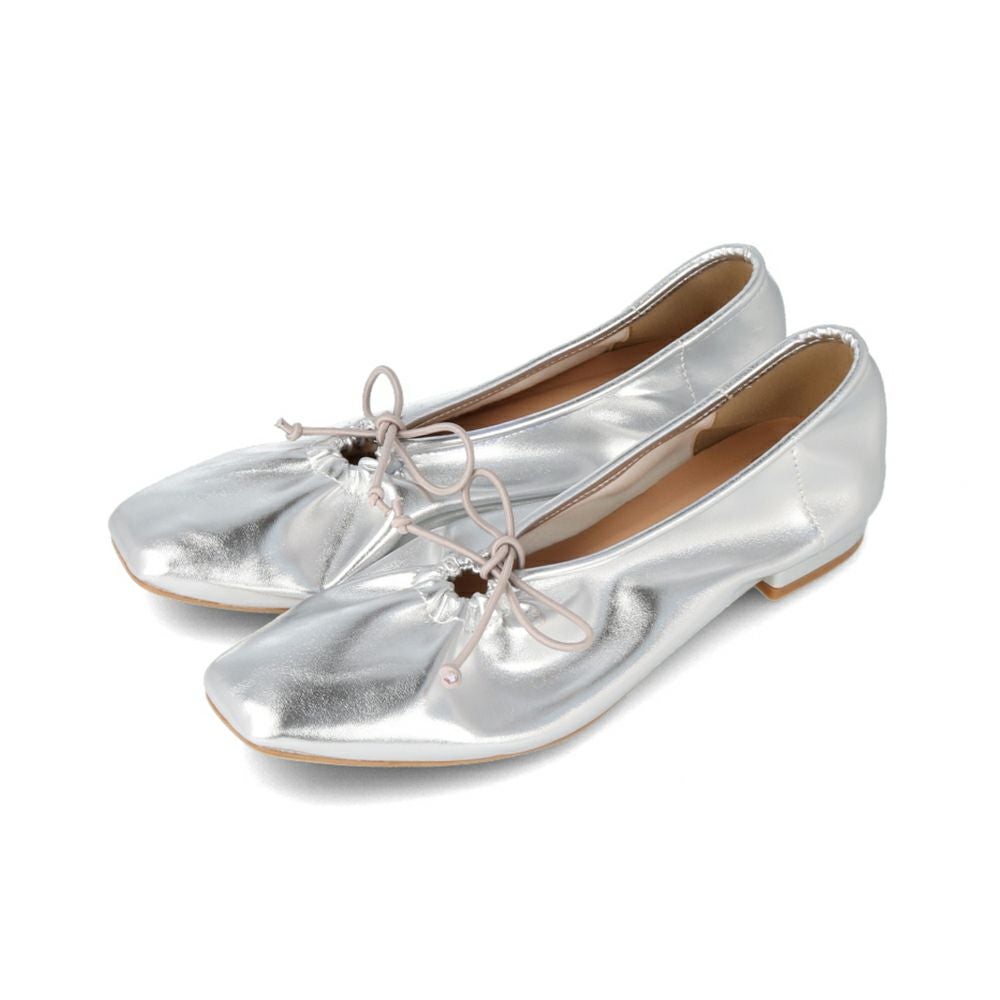 menue(メヌエ) リボンギャザーフラットシューズ