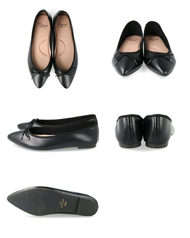 menue (メヌエ) ふわカル ポインテッドトゥ バレエシューズ