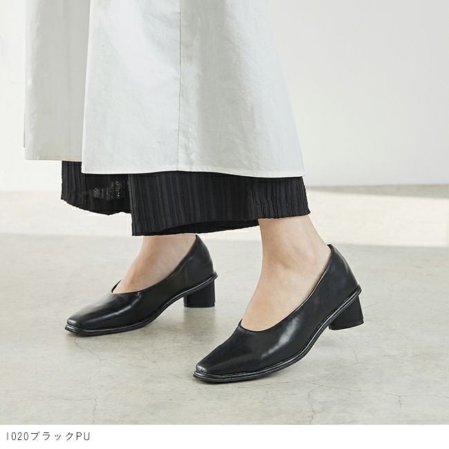 menue (メヌエ) スクエアトゥ 変形ヒール パンプス 送料無料 | welleg