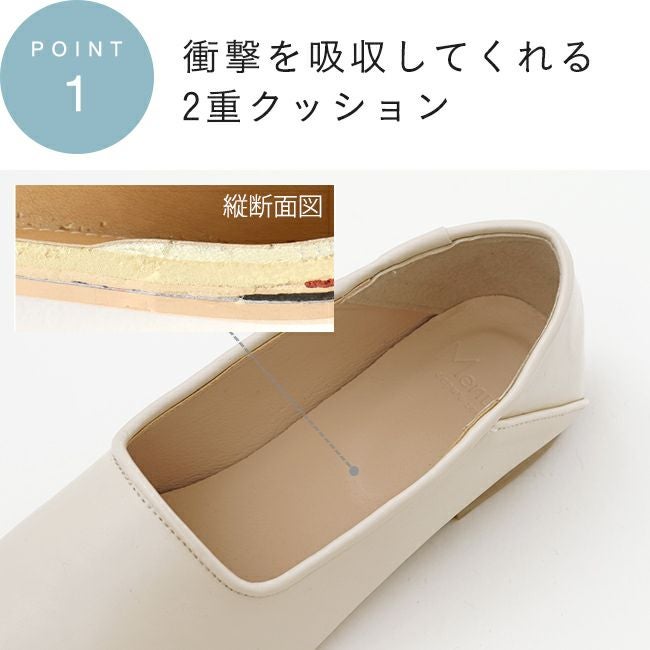 menue (メヌエ) スクエアトゥ フラットヒール 2way バブーシュ 送料
