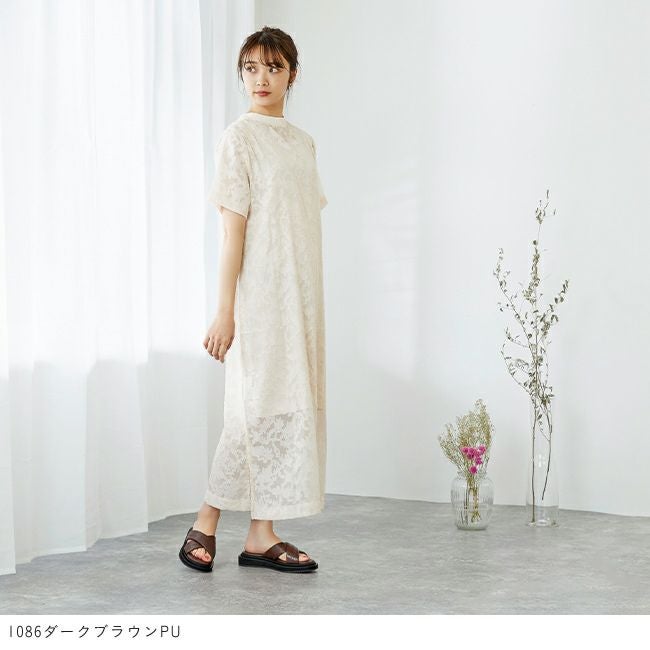 menue (メヌエ) スクエアトゥ 厚底 コバサンダル