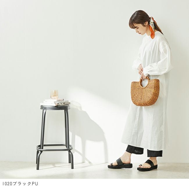 menue (メヌエ) スクエアトゥ 厚底 親指トングサンダル 送料無料