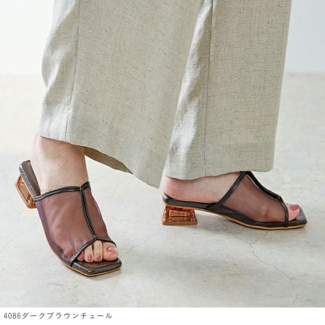 menue (メヌエ) クリアヒール チュール サンダル 送料無料 | welleg