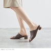 menue (メヌエ) スクエアトゥ ラウンドヒール サンダル