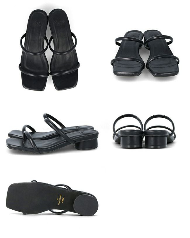 menue (メヌエ) ぷっくりストラップ変形ヒールサンダル