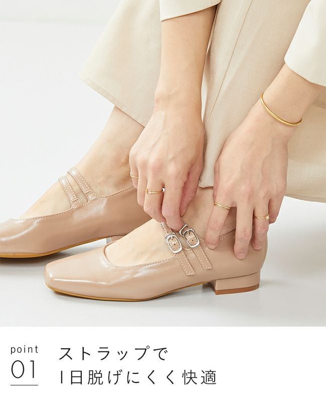 menue (メヌエ) メリージェーンスクエアトゥパンプス 送料無料
