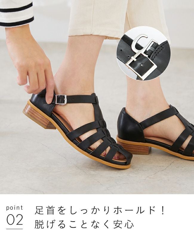 menue (メヌエ) スタックヒール グルカサンダル 送料無料 | welleg