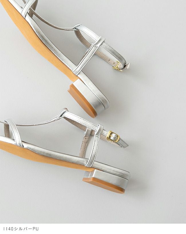 menue (メヌエ) ポインテッドトゥTストラップサンダル