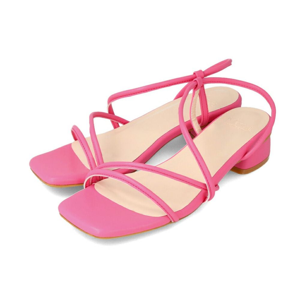 menue (メヌエ) スクエアトゥ サイドストラップ ローヒール サンダル