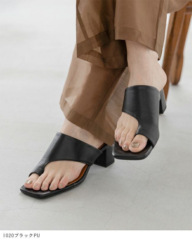 menue (メヌエ) ミドルヒール トングサンダル