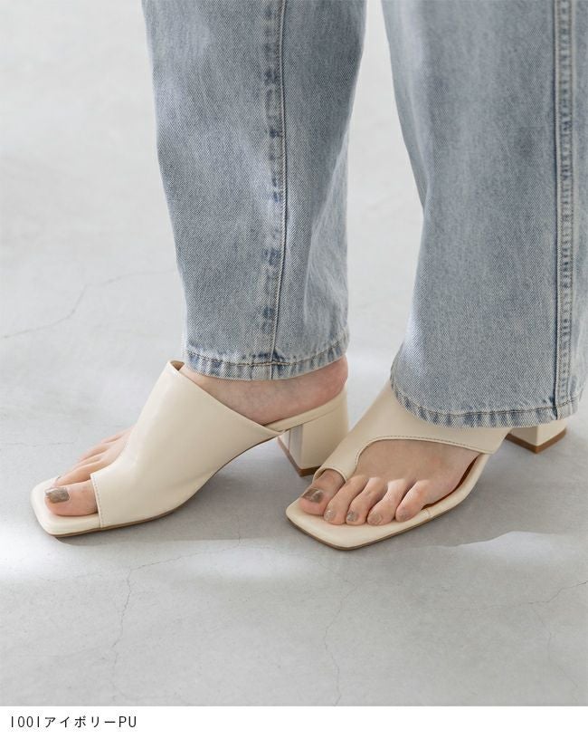 menue (メヌエ) ミドルヒール トングサンダル