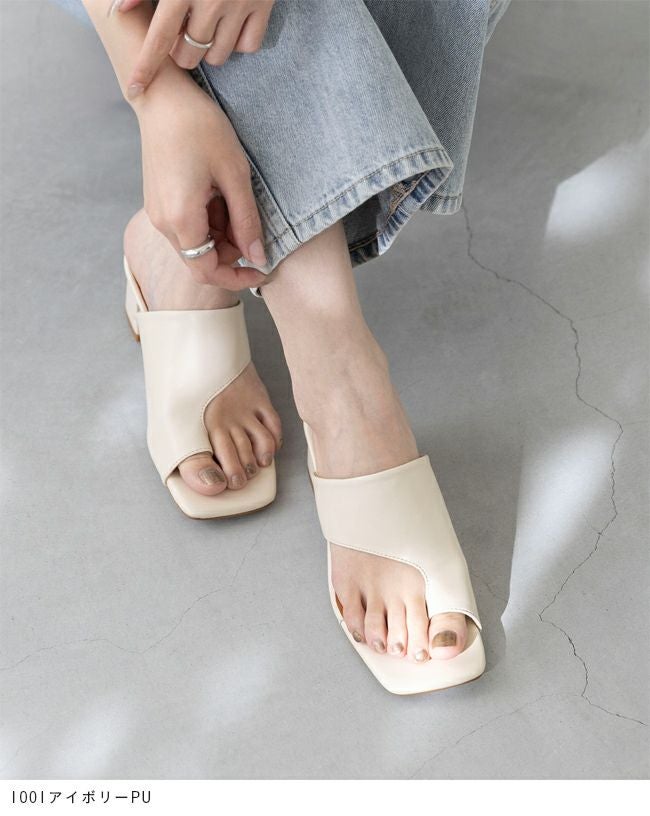 menue (メヌエ) ミドルヒール トングサンダル