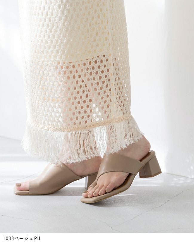 menue (メヌエ) ミドルヒール トングサンダル