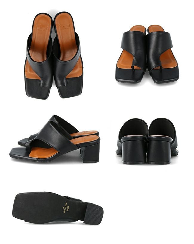 menue (メヌエ) ミドルヒール トングサンダル