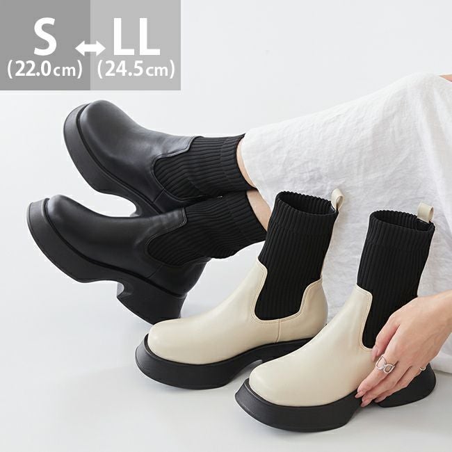 menue (メヌエ) 厚底 ソックスブーツ 送料無料 | welleg（ウェレッグ