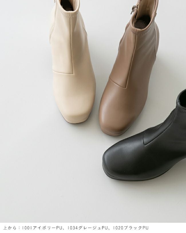 flune (フリューン) スクエアトゥ プラットフォーム ヒールブーツ