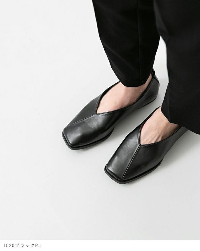 menue (メヌエ) スクエアトゥフラットシューズ 送料無料 | welleg