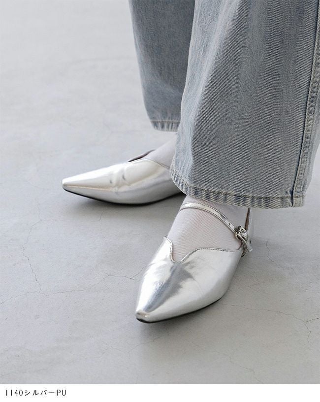 menue (メヌエ) U字カッティング フラットパンプス