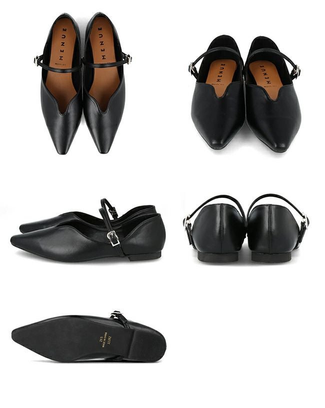 menue (メヌエ) U字カッティング フラットパンプス