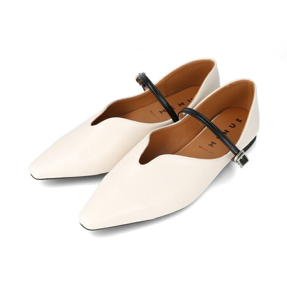 menue (メヌエ) U字カッティング フラットパンプス