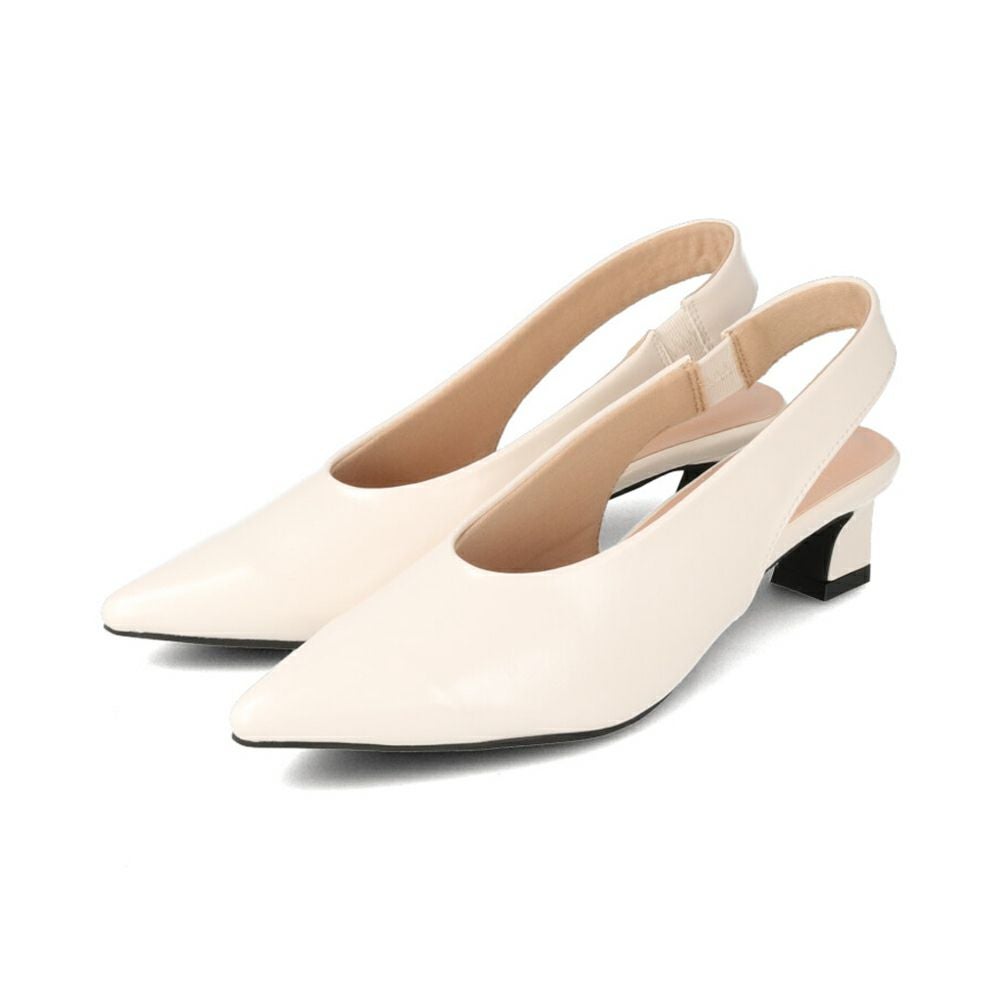 menue (メヌエ) ポインテッドトゥ ミドルヒール スリングバック