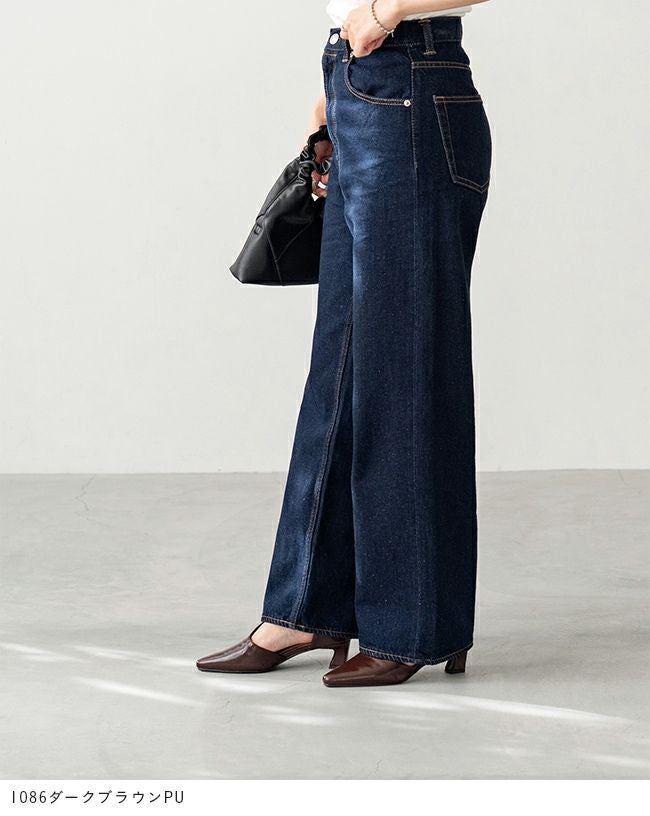 menue (メヌエ) Tストラップ 変形ヒール パンプス