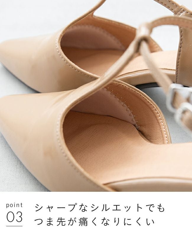 menue (メヌエ) Tストラップ 変形ヒール パンプス 送料無料 | welleg